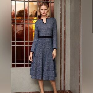 The Fold of London Metallic Blue Fit and Flare Size Large